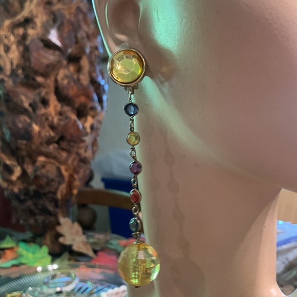 MULTI CRYSTALS CHAIN DROP MULTICOLOR “GEMS JEWELS” SHOULDER DUSTER … - Picture 4 of 13